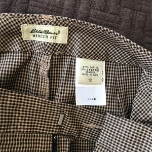 Eddie Bauer Mercer fit brown and black  houndstooth women’s dress pants size 12